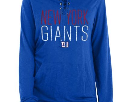 New York Giants New Era Women s Lace Hood Long Sleeve T-Shirt For Cheap