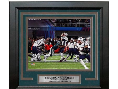 Brandon Graham Sacks Tom Brady Super Bowl LII Philadelphia Eagles 8  x 10  Framed Football Photo Online Hot Sale