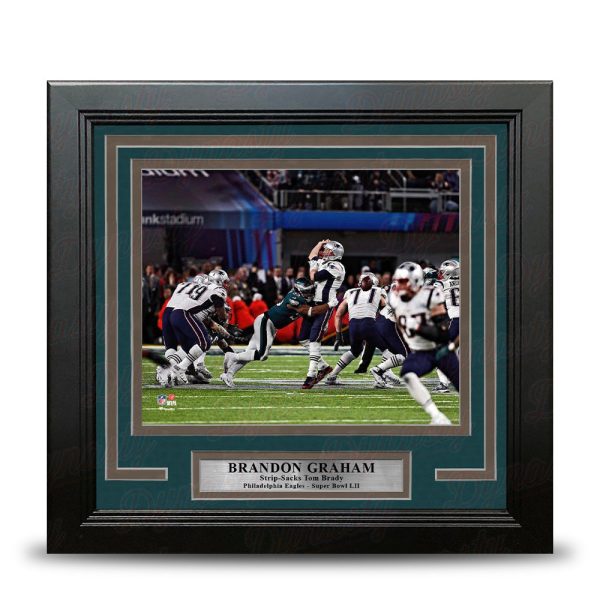 Brandon Graham Sacks Tom Brady Super Bowl LII Philadelphia Eagles 8  x 10  Framed Football Photo Online Hot Sale