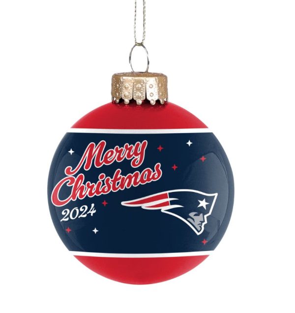 New England Patriots 2024 Holiday Glass Ball Ornament Online