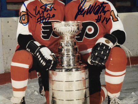 Jim Watson & Joe Watson Stanley Cup Autographed Philadelphia Flyers 8  x 10  Hockey Photo Online Hot Sale