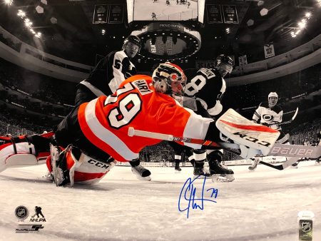 Carter Hart Philadelphia Flyers Spotlight Net Cam Autographed NHL Hockey Photo For Sale